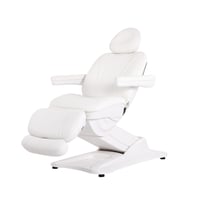 Cadeirão elétrico de estética Gir: quatro motores, função Antigravity, seis memórias e estofado PU branco