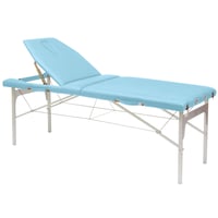 Marquesa plegable Ecopostural: dois corpos, com estrutura de alumínio e patas regulables (70 x 182 cm)