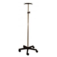 Suporte de soro Kinefis de aço cromado com base e duas colgadores de PVC