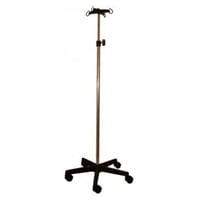 Suporte de soro Kinefis de aço cromado com base e quatro colgadores de PVC