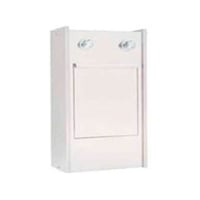 Lavacuñas visto com cuba em aço inoxidável e grifos temporizados: suporte de cunhas no seu interior (45 x 30 x 75 cm)