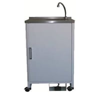 Pia autónoma em aço inoxidável: dois garrafas de 10 litros, bomba de succión acionada mediante pedal elétrica