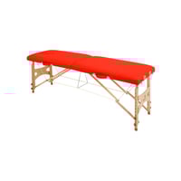 Marquesa plegable de técnica regulable Ecopostural: dois corpos, com estrutura de madeira natural e buraco facial (50 x 182 cm)