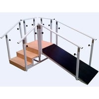 Escada de três degraus: com pasamanos e regulable em altura (com ou sem rampa)