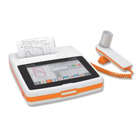 Espirómetro portátil Spirolab New: com oximetría facultativo e ecrã de alta definição, Bluetooth e uma turbina reusable