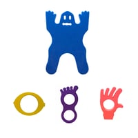 Pack de 4 minitapices: pé, mão, limão e fantasma