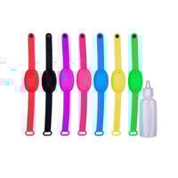 Pulsera recargable de gel hidroalcohólico com bote dispensador de presente (várias cores disponíveis)