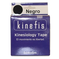 Banda Neuromuscular - Kinefis Kinesiology Tape Preto 5 cm x 5 metros