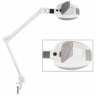 Candeeiro lupa LED de luz fria Ampli com três acréscimos (baseie fixação por mordaza)