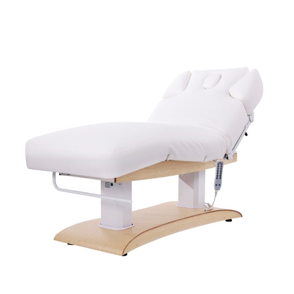 Mesa de tratamento elétrica Troch+ Spa: 3 seções e 4 motores com aquecimento, função antigravidade e memória de posição (branca)