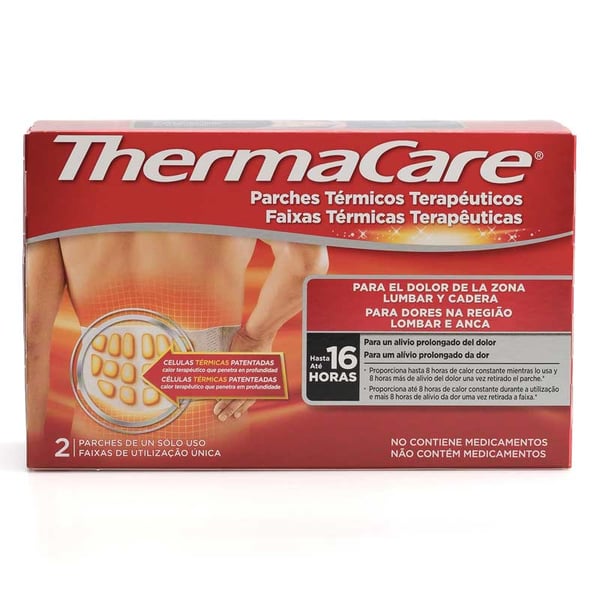 Thermacare lumbar: parches térmicos terapêuticos para a dor lumbar e de quadril (duas unidades)