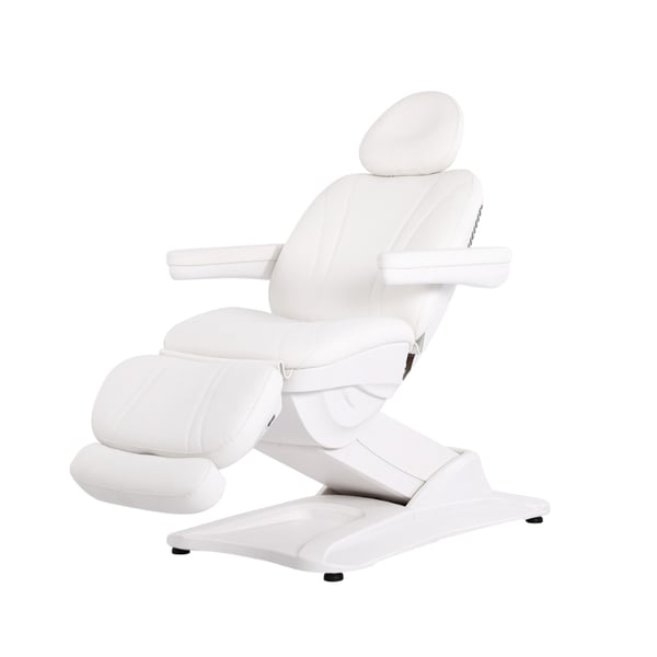 Cadeirão elétrico de estética Gir: quatro motores, função Antigravity, seis memórias e estofado PU branco