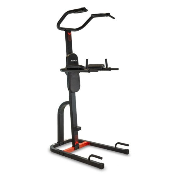 Torre de dominadas e fundos de uso doméstico: Power Tower G340 de BH Fitness com agarres antiderrapantes e apoio ergonómico