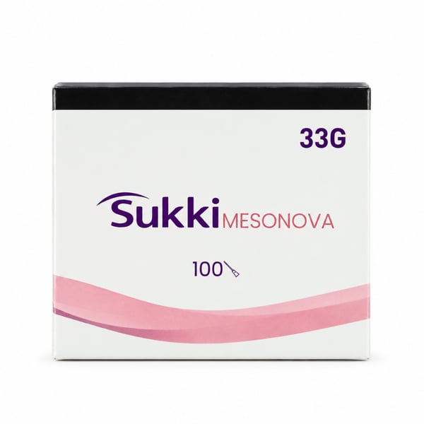 Agulhas Amarelas (30G) para Mesoterapia Sukki MESONOVA - Calibre Regular (Caixa de 100 uds)