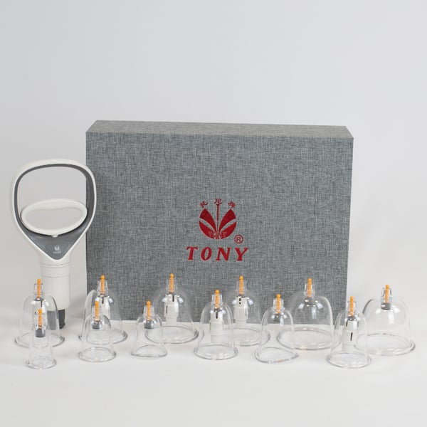 Set de ventosas ao vazio TONY (Calvo Esquerdo) de 12 Unidades para Terapia com Ventosas