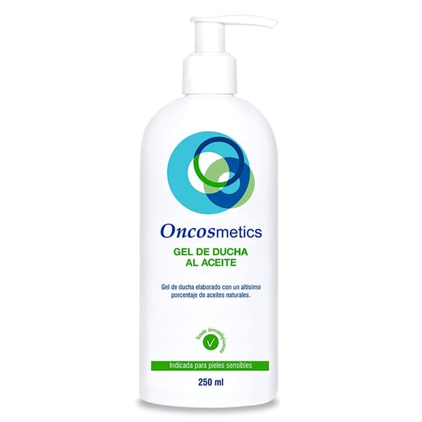 Gel de duche oncológico Oncosmetics Óleo hidratante 250 ml: Oleogel de banho suave e hidratante para uma higiene diária cuidadosa durante tratamentos oncológicos de quimioterapia e radioterapia