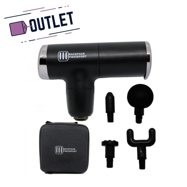 Pistola de massagem BackPack Mini: Tamanho reduzido, desenho ultraligero, quatro cabeças e quatro velocidades de massagem - ÚLTIMAS UNIDADES