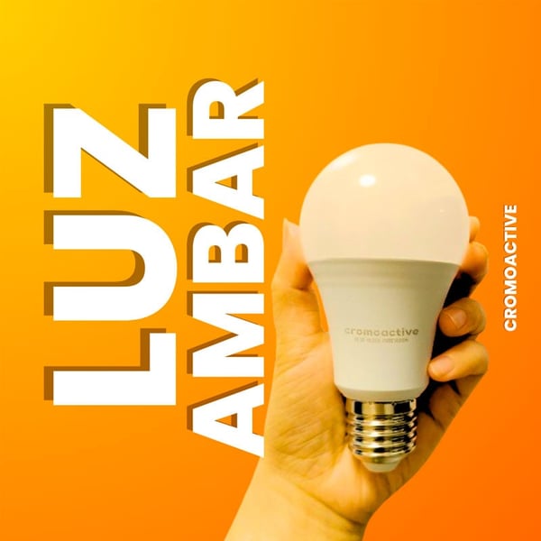 Lâmpada luz âmbar 420 lúmenes sem flicker: 0% luz azul para descanso