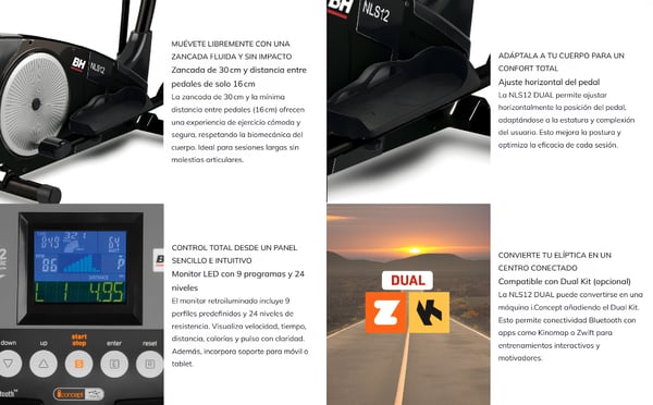 Elíptica BH Fitness NLS12 Dual G2351 com Bluetooth Dual Kit, i.Concept e Resistência Magnética
