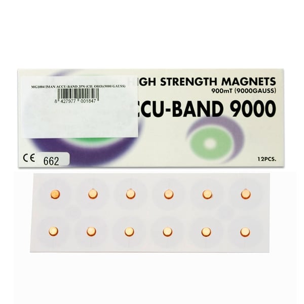 Íman Accu-Band Chapado em Ouro 9000 gauss: Diâmetro 5mm (12 unidades)