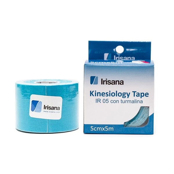 Kinesiology Tape Irisana com turmalina cor azul 5cmx5m