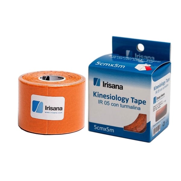 Kinesiology Tape Irisana com turmalina cor laranja 5cmx5m