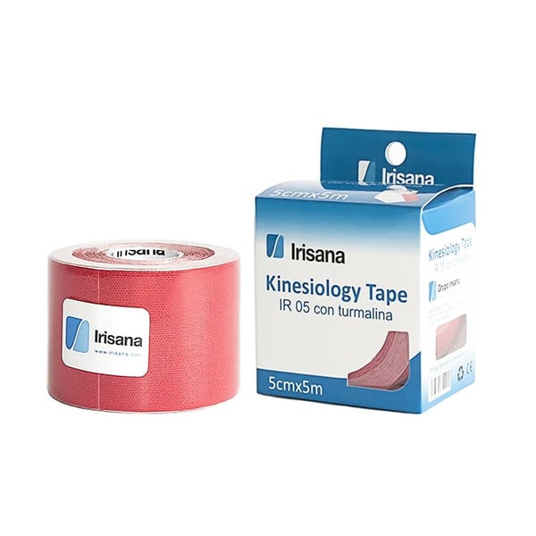 Kinesiology Tape Irisana com turmalina cor vermelha 5cmx5m