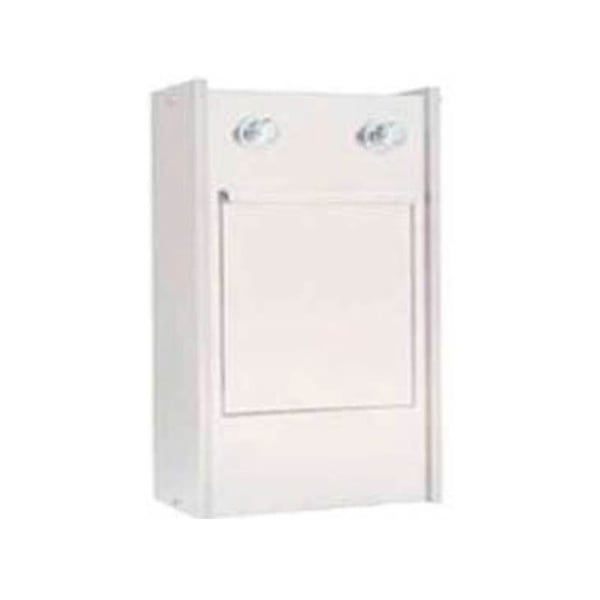 Lavacuñas visto com cuba em aço inoxidável e grifos temporizados: suporte de cunhas no seu interior (45 x 30 x 75 cm)