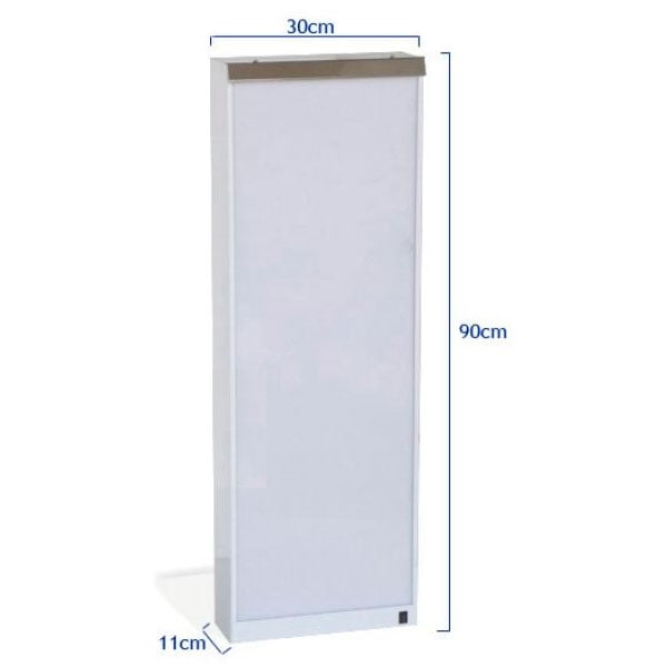 Negatoscopio de coluna mural com ignição direta em aço inoxidável (2 medidas)