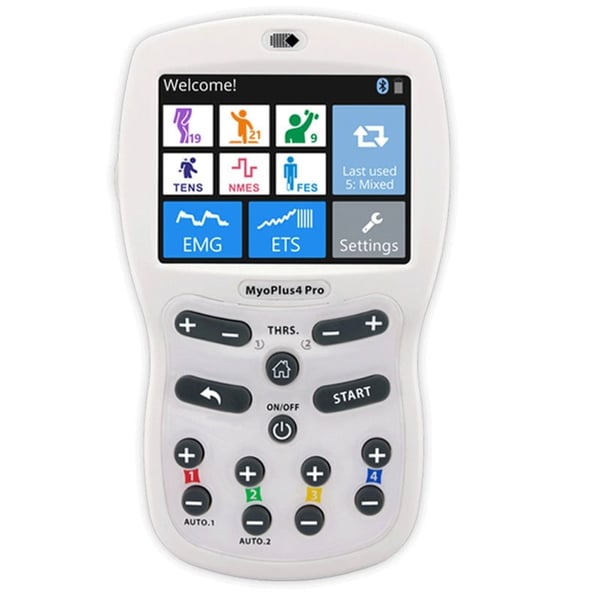 Biofeedback Eletroestimulador Neurotrac Myoplus 4 PRÓ: Ecrã táctil a cor e sistema multifase que combina EMG - ETS - STIM em um mesmo programa