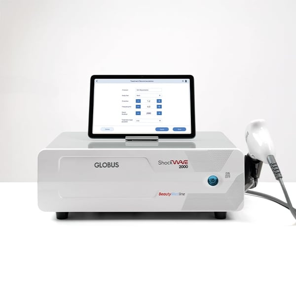 Ondas de choque radiais Shockwave 2000 BeautyMed line: Equipa com gerador pneumático para estética e fisioterapia com 107 programas