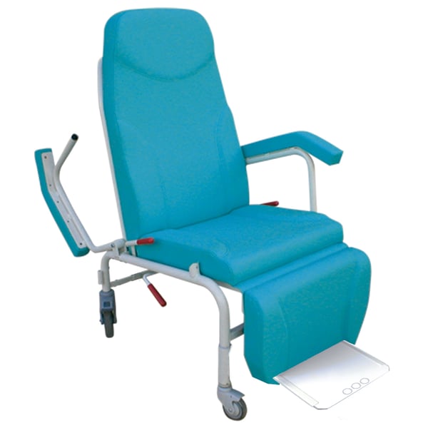 Cadeirão ergonómico clínico geriátrico Eco Kinefis Freedom-Móvel: Acompanhamento e descanso com articulação sincronizada, rodable