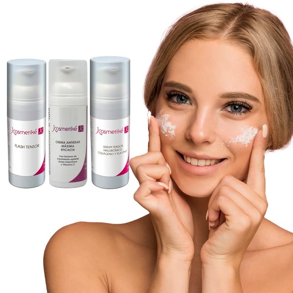 Tratamento Cosmético Fantasia Kosmetiké: Flash tensor + Serum Tensor + Antiage Cream Lebyutí Kosmetiké Gold