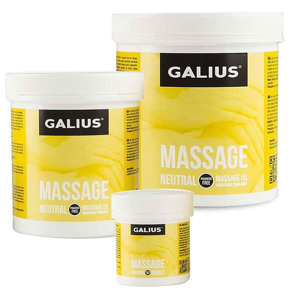 Óleo neutro de massagem Galius: para todo o tipo de massagems com efeito relajante, reconfortante e tonificante