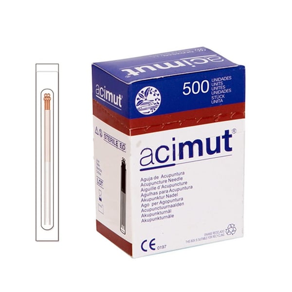 Agulha de Acupuntura - Cabo de cobre com cabeça e com script + cinco agulhas (Acimut)