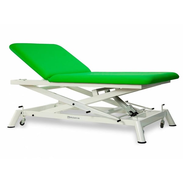 Marquesa hidráulica bobath: dois corpos, tipo tesoura, com subida reta sem deslocação lateral e com rodas escamoteables