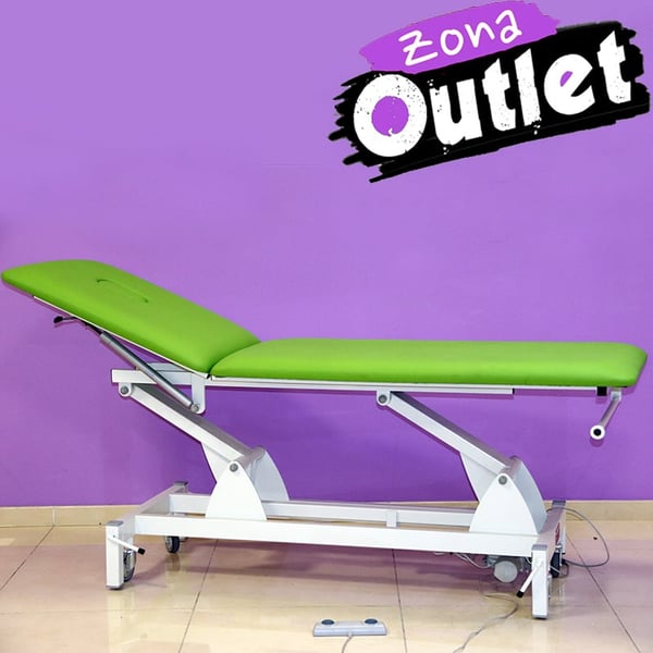 Marquesa elétrica de dois corpos Kinefis Excellent 194 x 62 cm com rodas escamoteables - Cor verde maçã - ÚLTIMA UNIDADE!