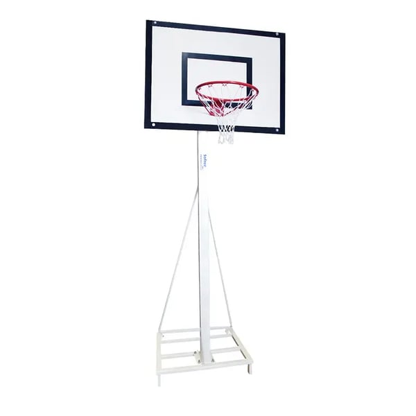 Jogo de canastra minibasket deluxe monotubo cano 100 trasladable duas rodas com carroça, sem tabuleiro, aro nem contrapeso