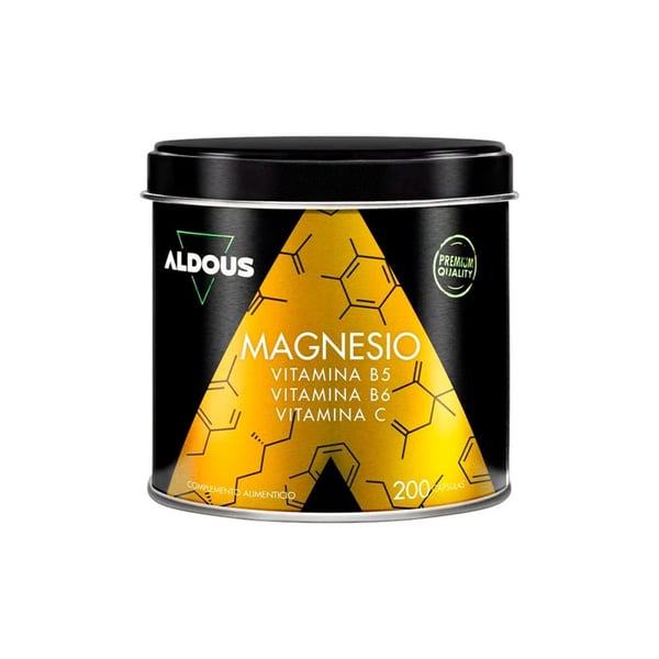 Magnésio com Vitamina C, B5 e B6 Aldous (200 cápsulas)