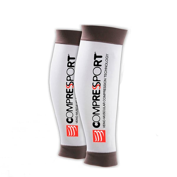 ÚLTIMAS TALHAS - Compressport R2 Média compressão pantorrillera - Cor Branco (Talha S)