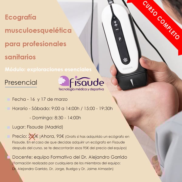 ECOGRAFIA MUSCULOESQUELÉTICA PARA PROFISSIONAIS SANITÁRIOS: EXPLORAÇÕES ESSENCIAIS - PRESENCIAL - 16 E 17 MARÇO 2024