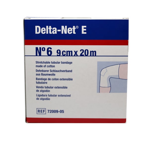 Delta-Net Nº 6 Cabeça e Pernas: Ligadura tubular extensible de algodão 100% (9 cm x 20 metros)