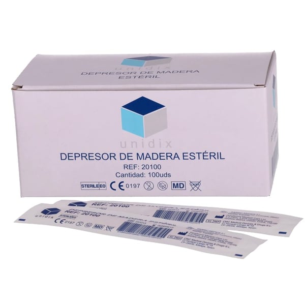 Depresor de madeira estéril (Caixa de 100 unidades)