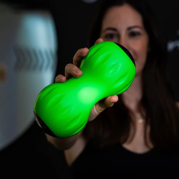 Foam Rollinn Peanut: Precisão com Vibração. Desenho único. Efeito profundo