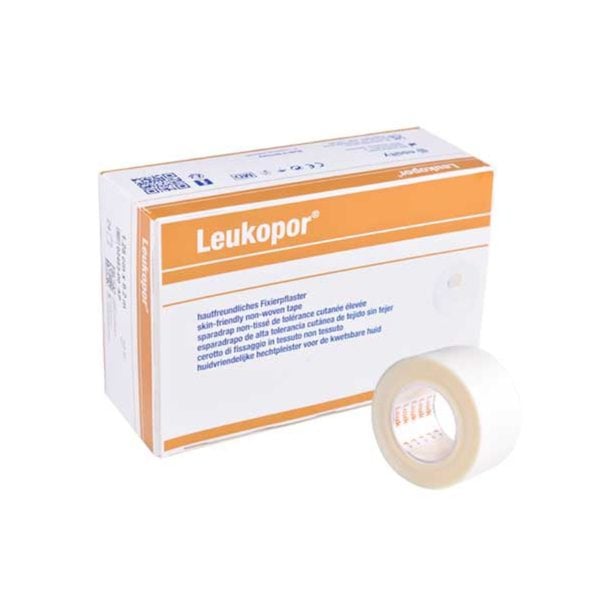 Leukopor 2,5 cm x 9,2 metros: Esparadrapo de papel microporoso (caixa 12 unidades)