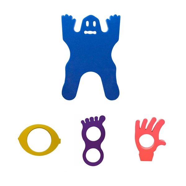 Pack de 4 minitapices: pé, mão, limão e fantasma