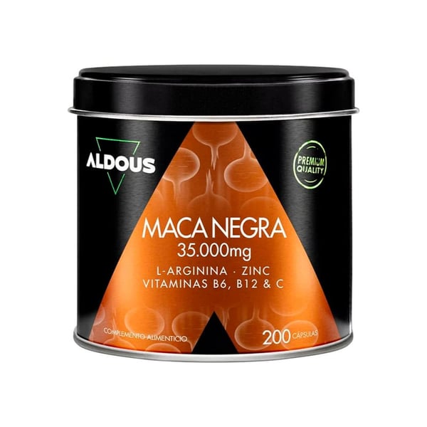 Maca negra com L-Arginina, Zinco e Vitaminas Aldous (200 capsulas)
