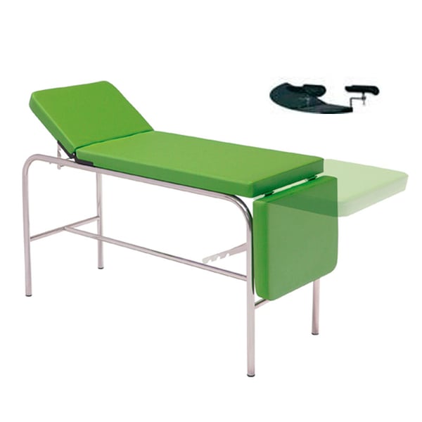 Mesa de reconhecimento Kinefis de 3 corpos com perneras ginecólogicas, cromada, 145-180x055x080 cm
