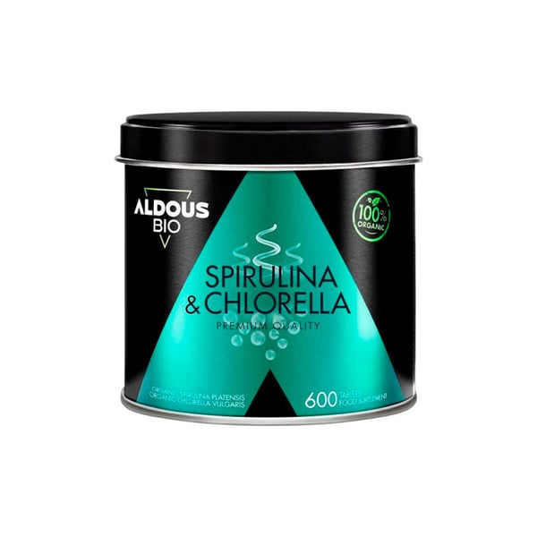 Mix de Espirulina e Chlorella Ecológica Aldous (600 comprimidos)