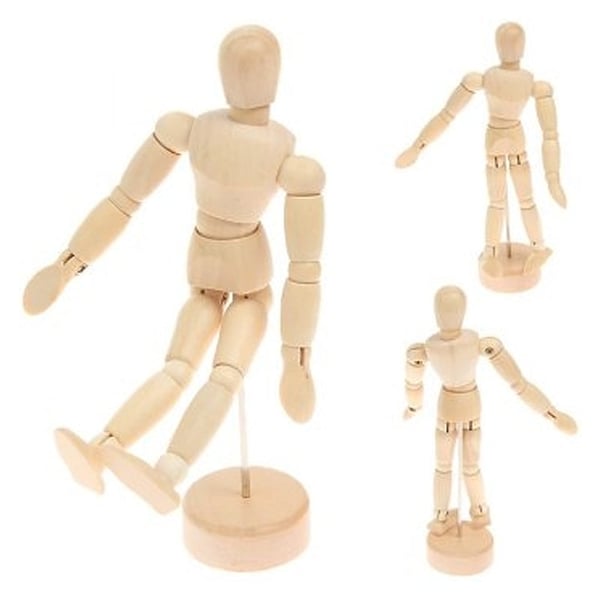 Boneco Articulado em Madeira 30 cm